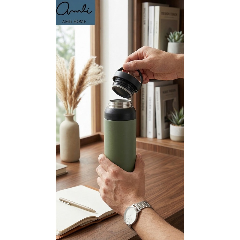 日本 AMIi HOME 陶瓷真空加工 抗酸鹼、耐鹽分 手提保溫瓶-細節圖6