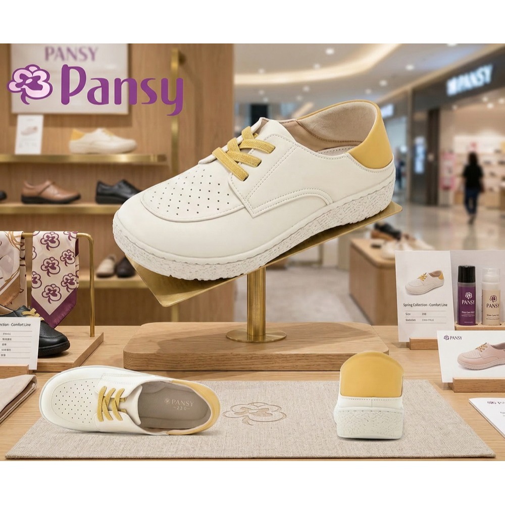 日本 Pansy舒適與美感兼具 輕便、透氣、止滑繽紛休閒鞋(綠.黃)兩色-細節圖4