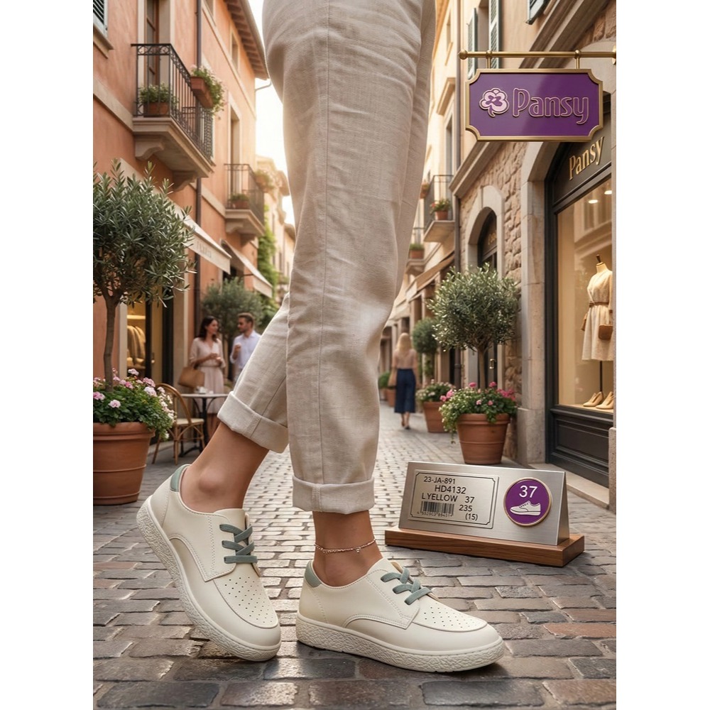 日本 Pansy舒適與美感兼具 輕便、透氣、止滑繽紛休閒鞋(綠.黃)兩色-細節圖5