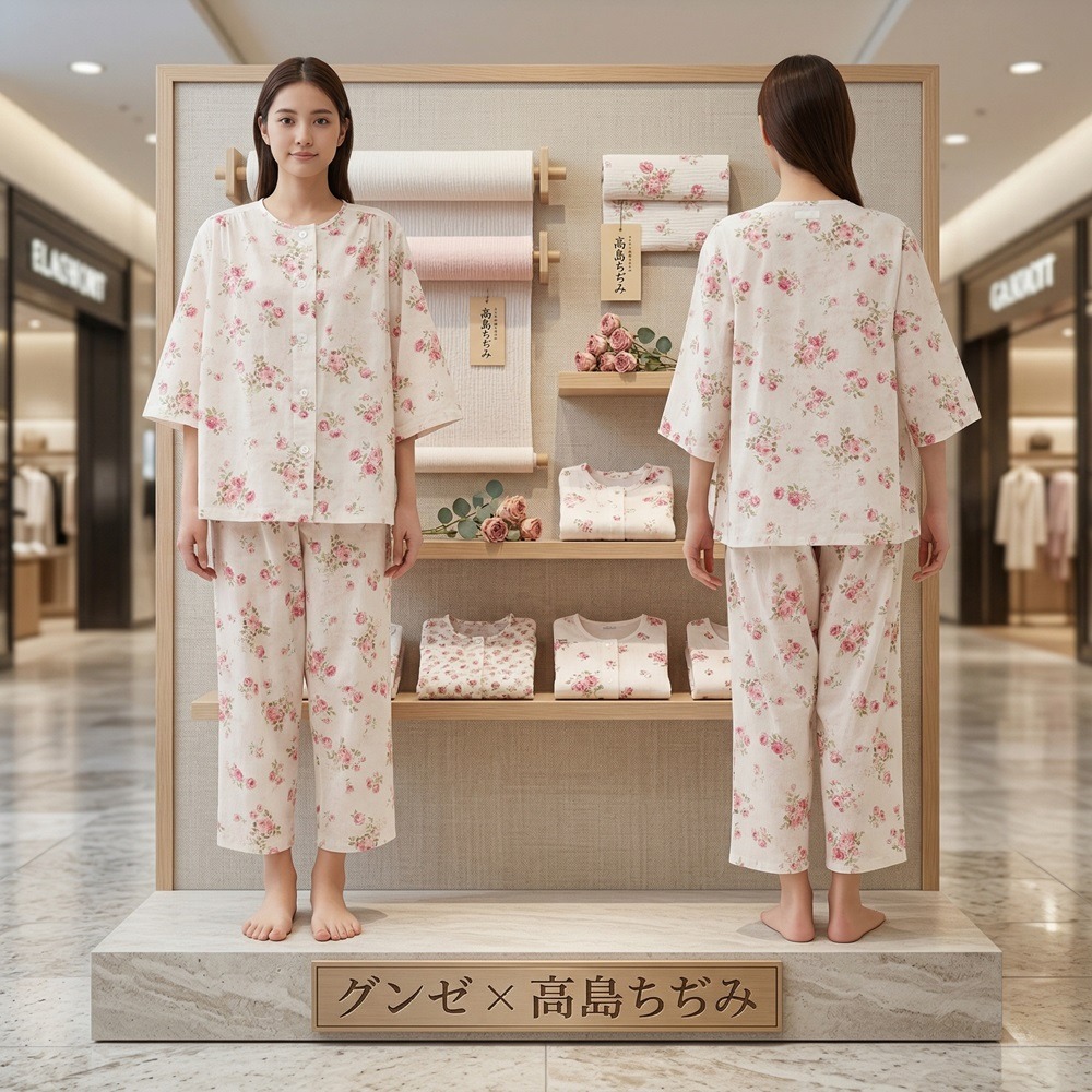 日本郡是 春夏純棉楊柳紗家居服(粉.紫)兩色-細節圖6