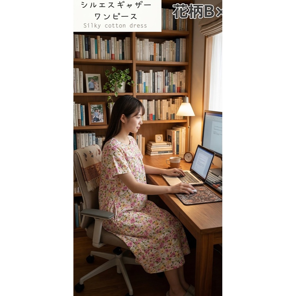 日本 Sil-S讓涼爽與時尚在宅家時光並存前拉鍊居家洋裝(A.B.C.D)四色-細節圖3