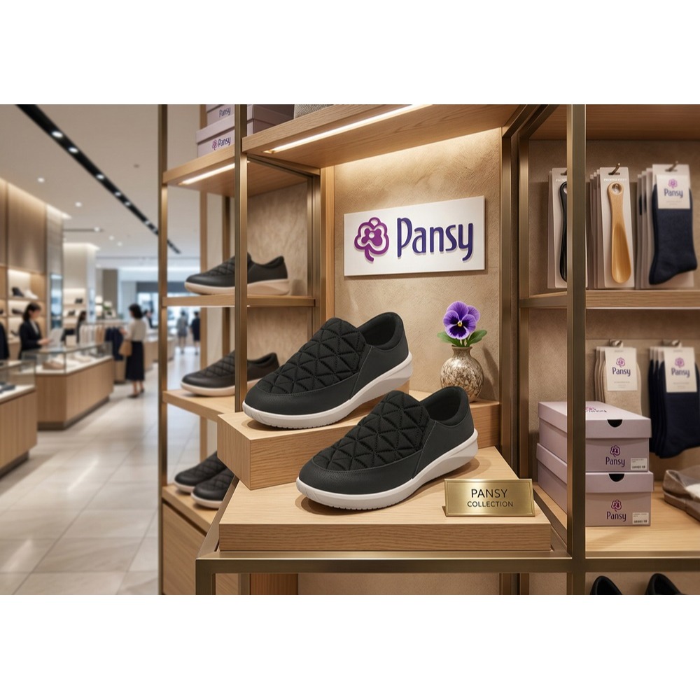 日本 Pansy輕量免綁兼具機能與美感 休閒鞋(黑.米)兩色-細節圖3