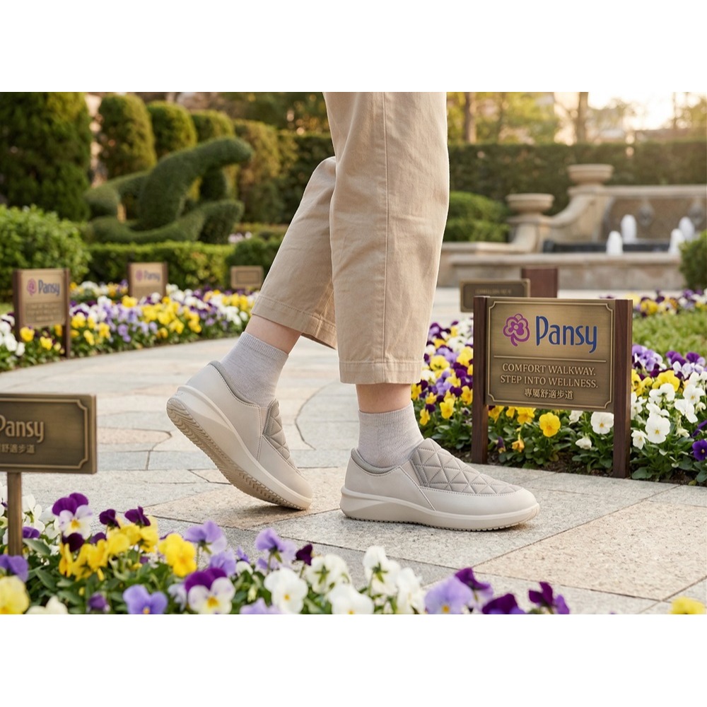 日本 Pansy輕量免綁兼具機能與美感 休閒鞋(黑.米)兩色-細節圖5