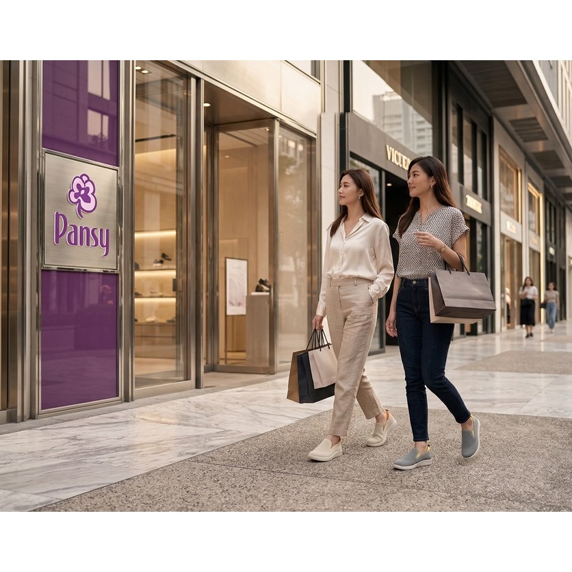 日本Pansy 寬楦針織透氣 抗菌防臭加工 休閒鞋(灰.米)兩色-細節圖3