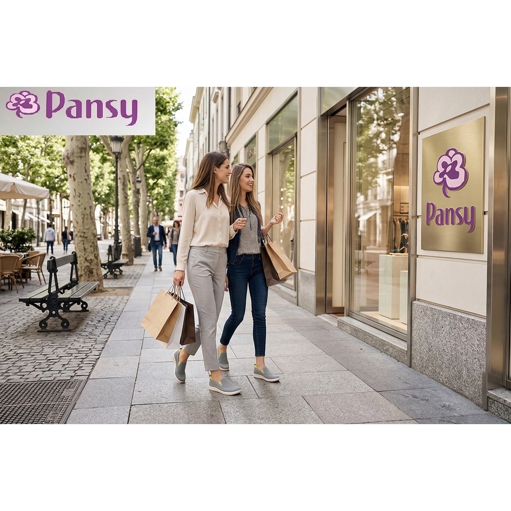 日本Pansy 寬楦針織透氣 抗菌防臭加工 休閒鞋(灰.米)兩色-細節圖5