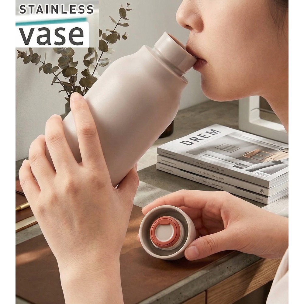 日本 Reach 真空二重構造2WAY 飲用輕巧便利易拆洗保溫瓶(粉白紫)三色-細節圖4