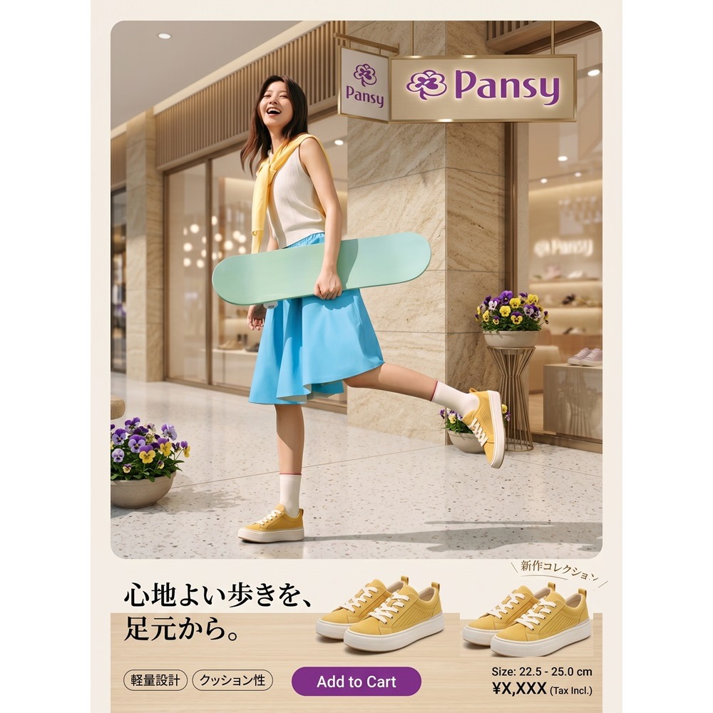 日本Pansy 懶人必備 厚底透氣舒壓加寬設計漁夫鞋(藍黃)兩色-細節圖3