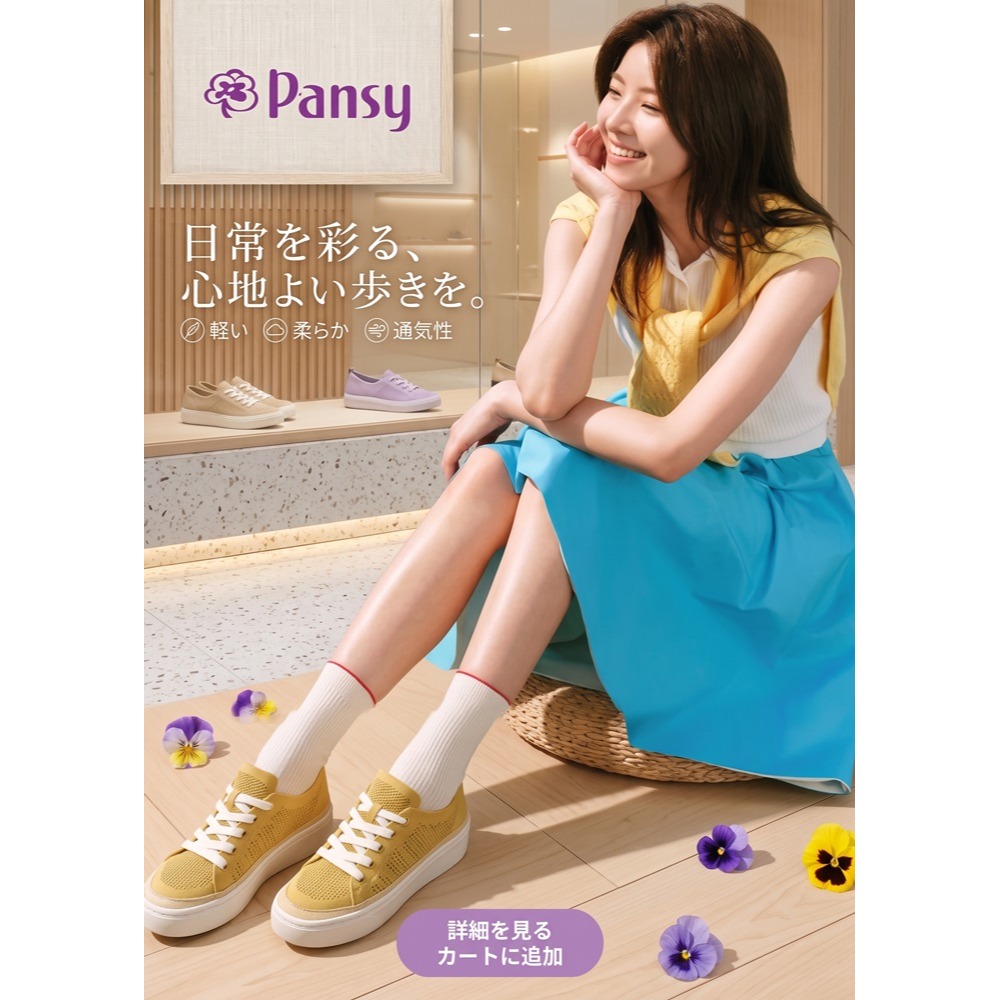 日本Pansy 懶人必備 厚底透氣舒壓加寬設計漁夫鞋(藍黃)兩色-細節圖6
