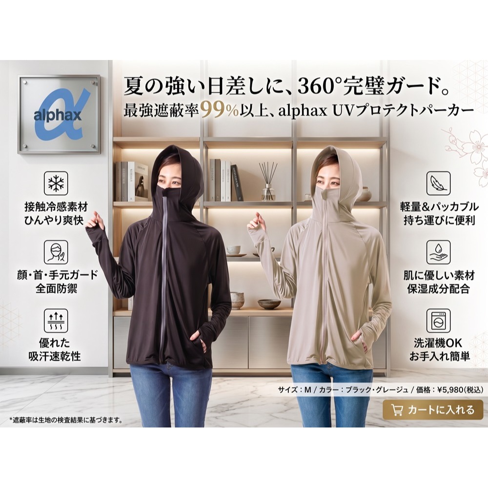 日本 Alfax -5°C 涼感水陸兩用抗氯耐洗全方位機能防曬外套(黑.米)兩色-細節圖5