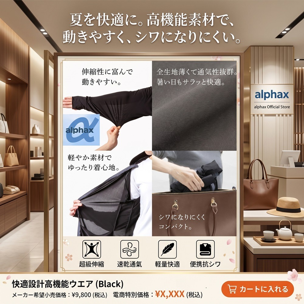 日本 Alfax -5°C 涼感水陸兩用抗氯耐洗全方位機能防曬外套(黑.米)兩色-細節圖6