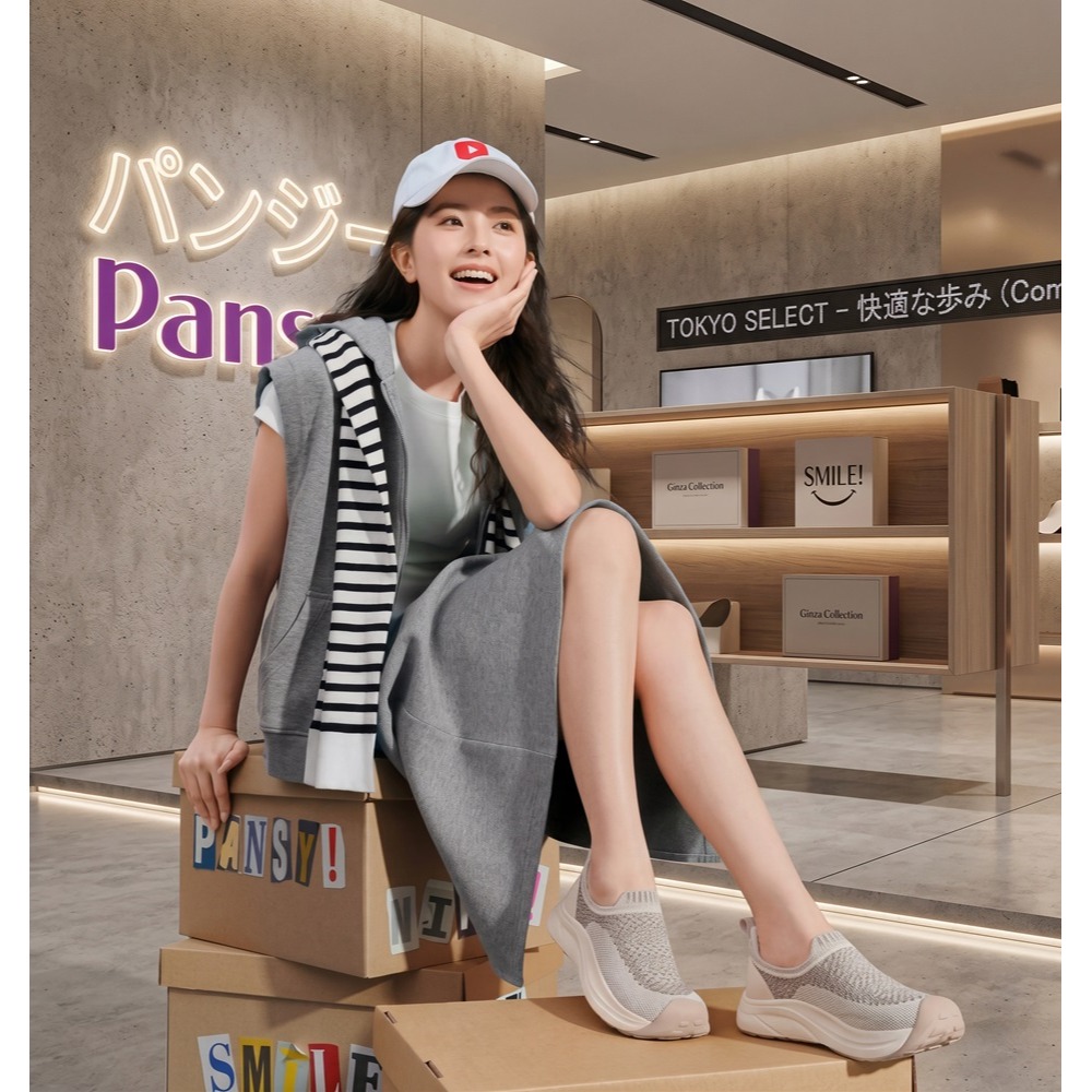 日本 Pansy 高彈力不擠腳 極致透氣 緩震輕盈健步機能鞋(黑.米)兩色-細節圖4