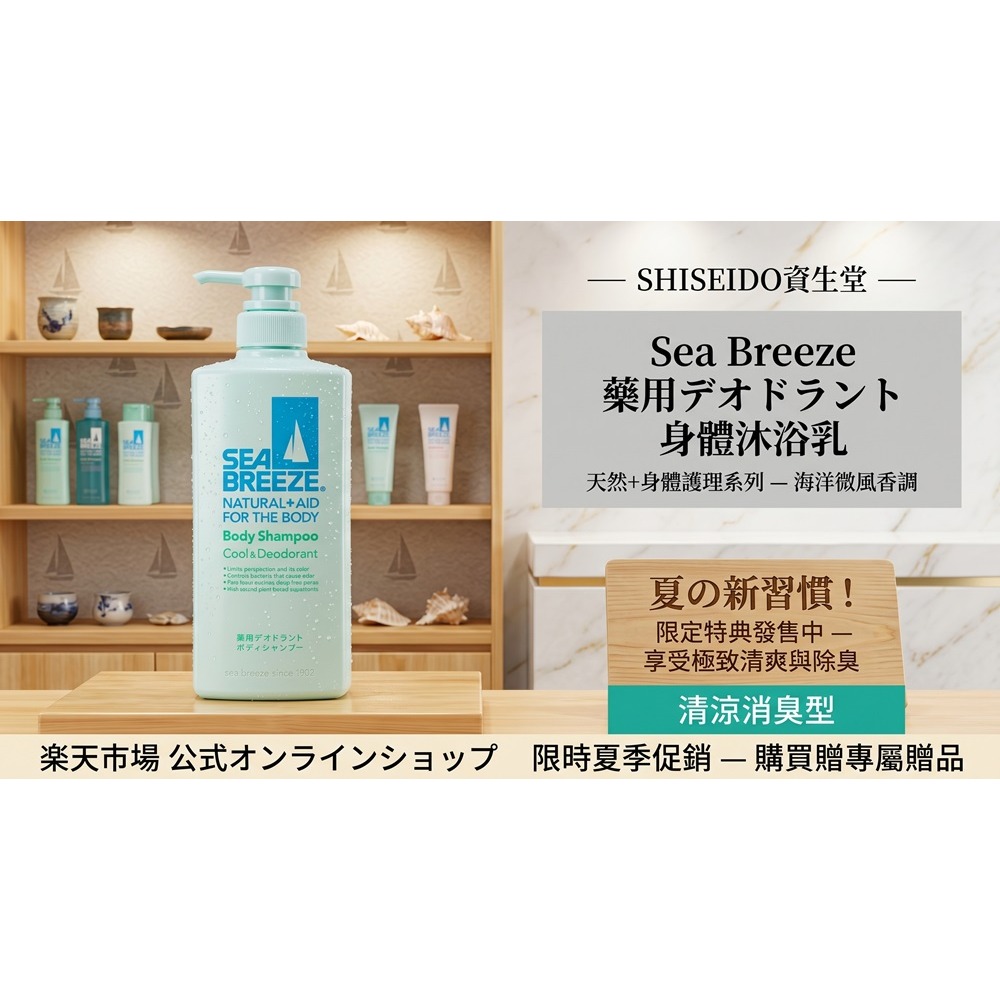 日本資生堂 體表溫度瞬間 -5℃海風涼感沐浴乳(2瓶一組)特價-細節圖5