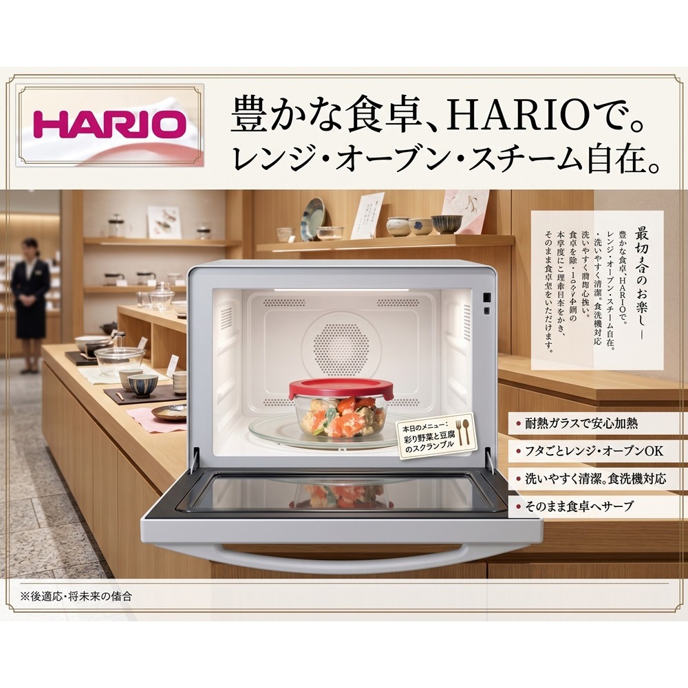 日本 HARIO圓形耐熱玻璃保鮮盒 3 件組(白.紅)兩色-細節圖8