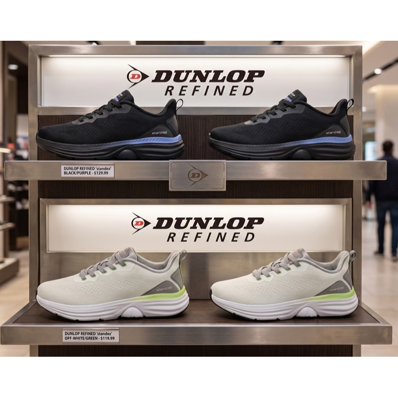 日本 DUNLOP寬楦輕量鞋不擠腳超透氣穩定安全好穿搭休閒鞋(米.黑)兩色-細節圖6