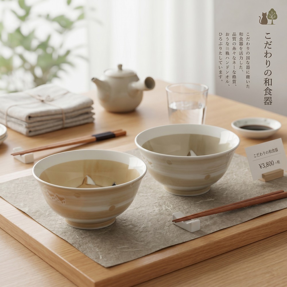 日本美濃燒 極致輕盈的手感 輕量陶瓷2入小丼碗（春眠貓.笑笑犬）兩種-細節圖2