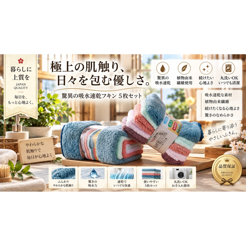 日本日本3D居家清潔神隊友 立體 吸水抹布 5入組(2包組)特價-細節圖2
