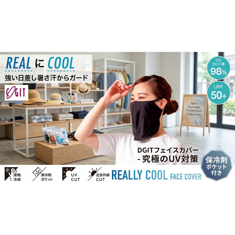 日本 Alphax 全面阻擋強烈陽光、酷熱與汗水 涼感防曬面罩(附保冷劑)-細節圖6