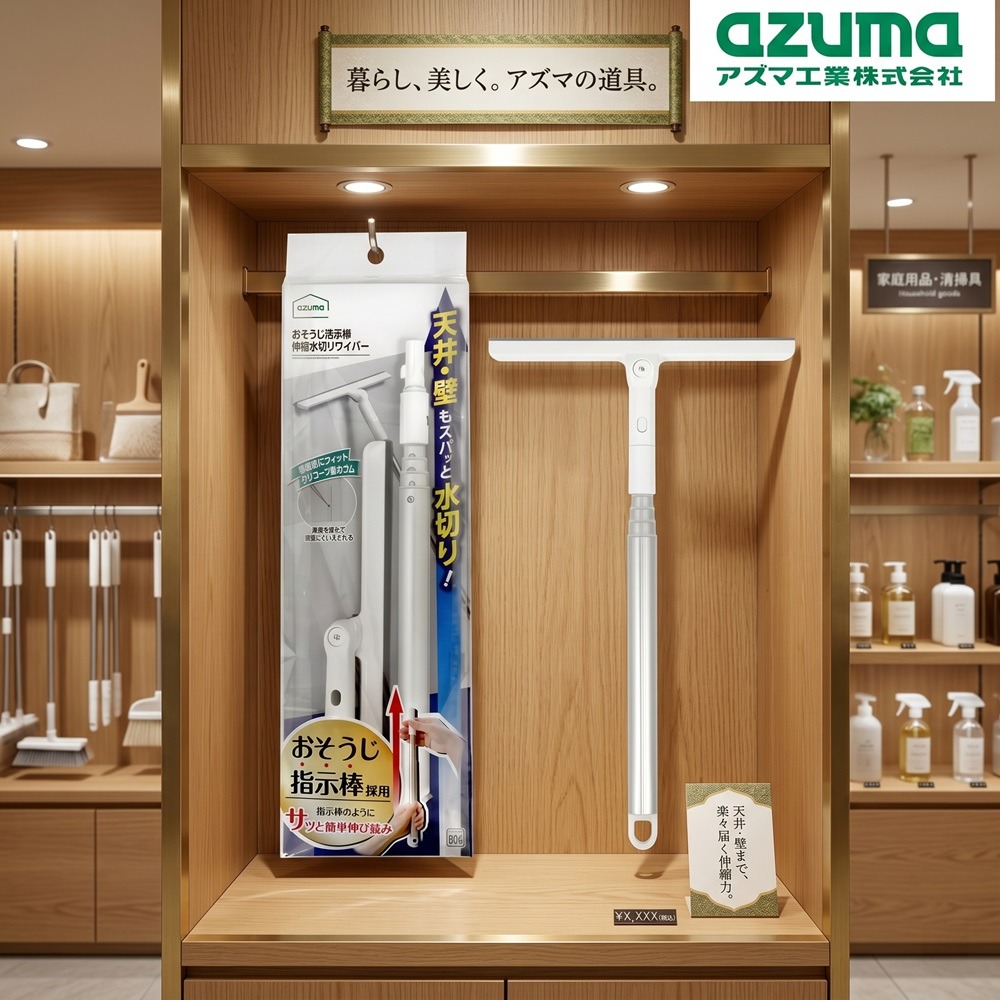 日本 Azuma 浴室除濕救星 拒絕發霉 極輕量伸縮刮水器-細節圖2