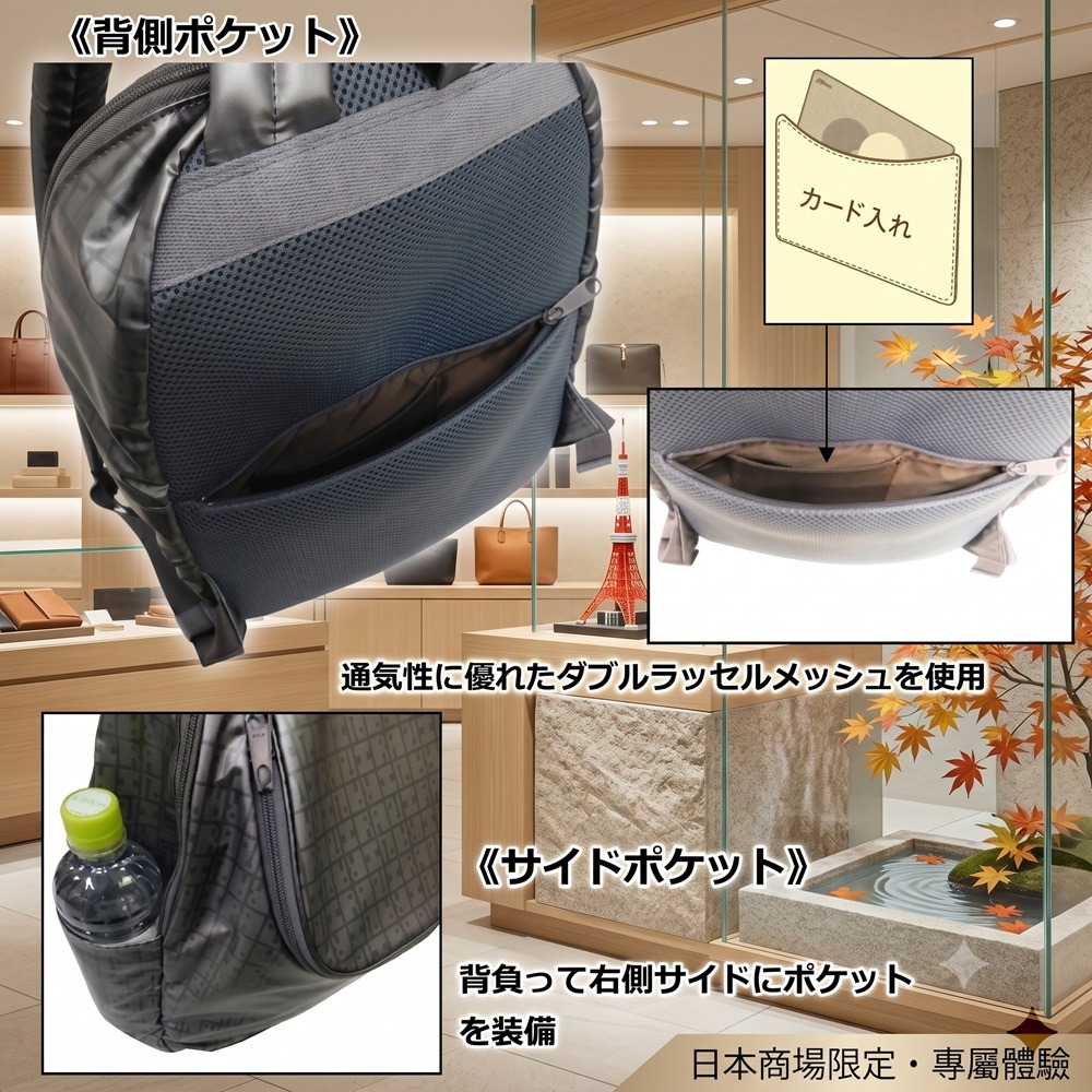 日本 Yamato防水輕材質 多功能 不脫落叉型背帶U型後背包(A.B.C.D.E.F)四色-細節圖8