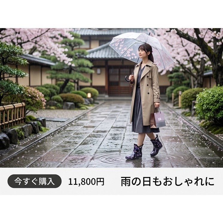 日本RAIN極致舒適 完全防水抗菌 時尚 小花短筒雨靴-細節圖2