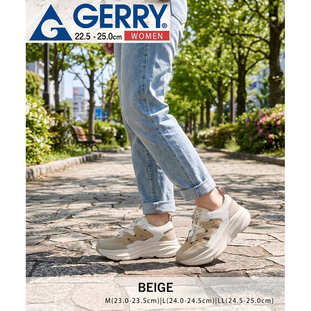 日本GERRY 超輕量 滾動結構 厚底運動涼鞋(黑.米)兩色-細節圖3