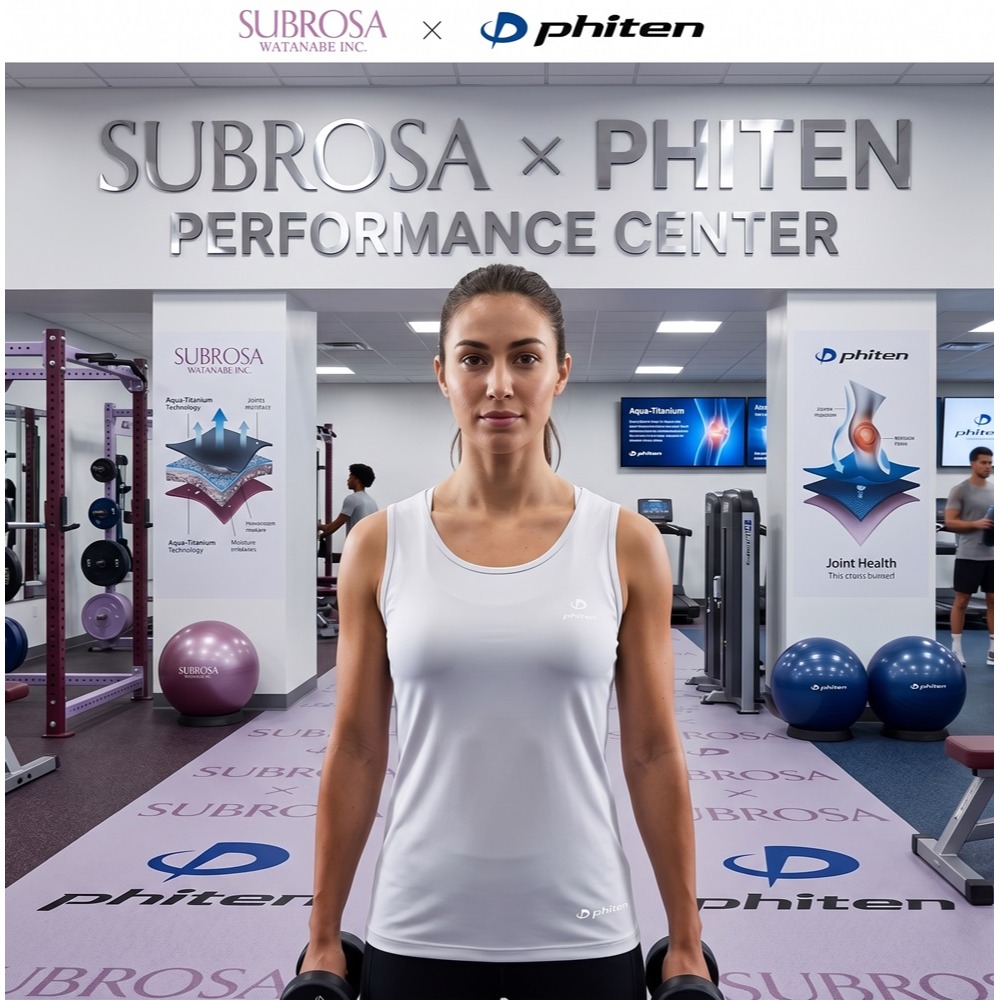 日本SUBROSA × phiten吸濕排汗抗UV獨家水溶鈦技術 速乾女背心(白.灰)兩色-細節圖5