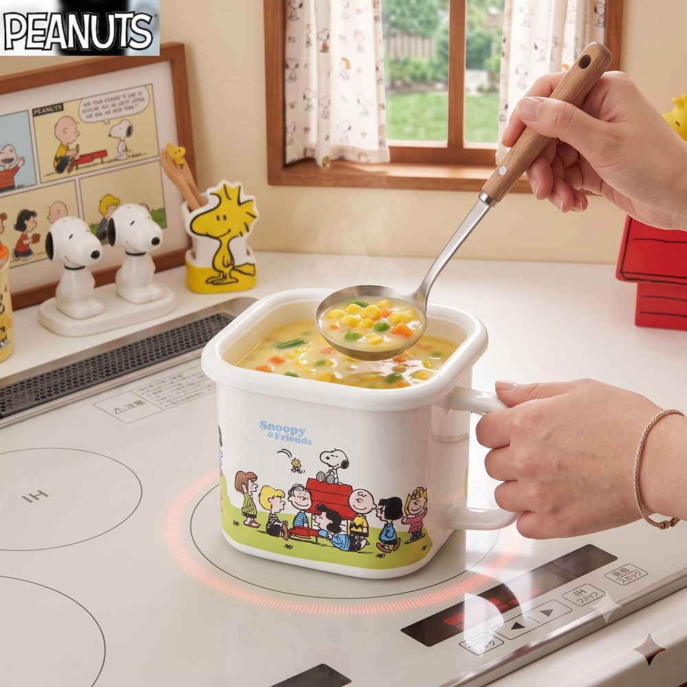 日本爆賣SNOOPY 酸鹼不侵 萬年不卡味 抗菌率頂天琺瑯萬用萬能鍋-細節圖5