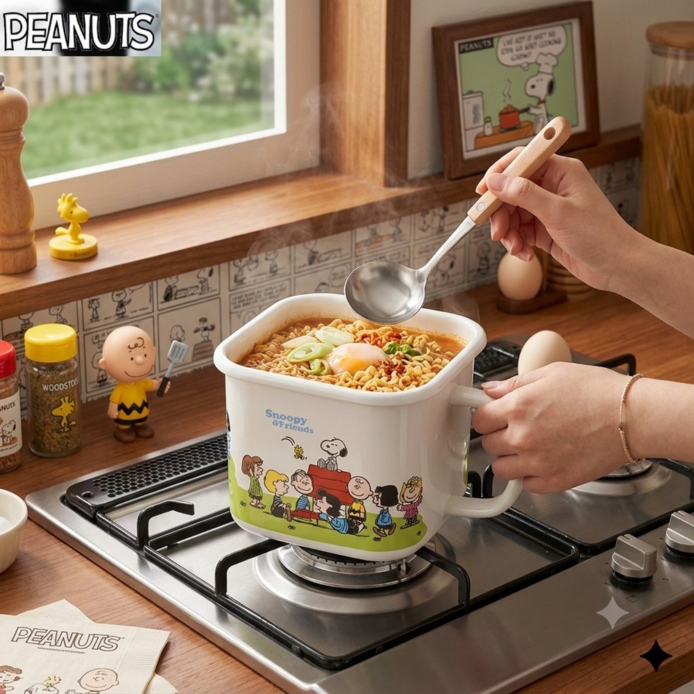 日本爆賣SNOOPY 酸鹼不侵 萬年不卡味 抗菌率頂天琺瑯萬用萬能鍋-細節圖7
