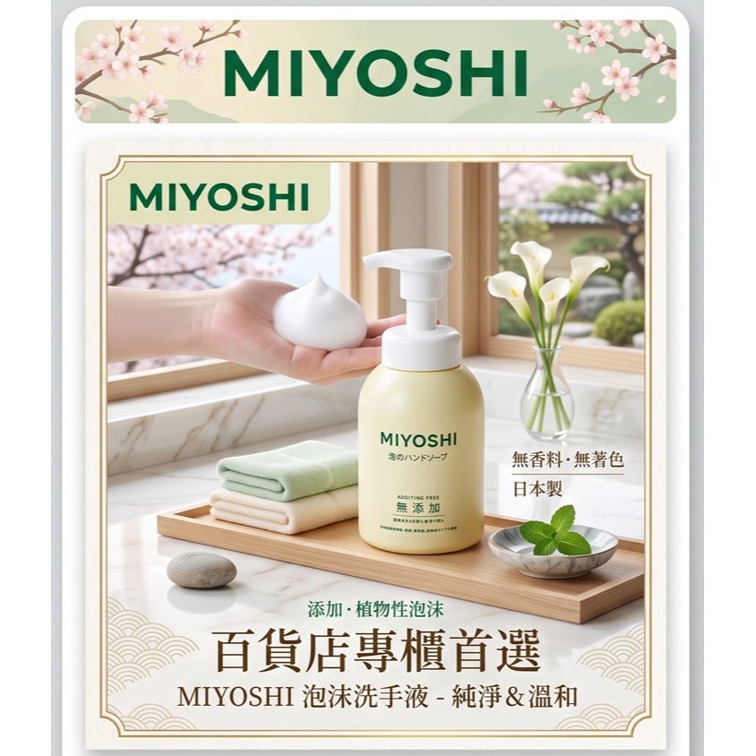 日本MIYOSHI百一秒沖淨神級純皂無添加洗手乳(兩瓶一組)特價-細節圖2