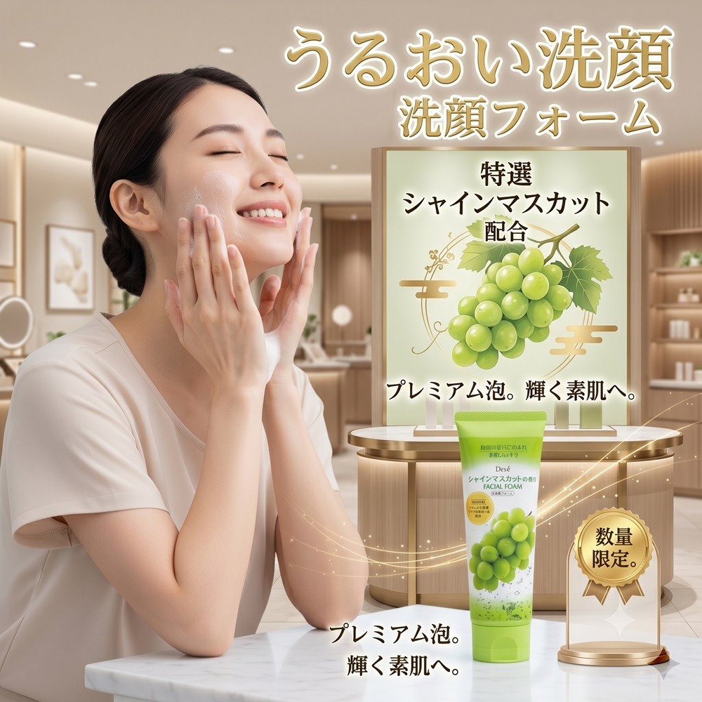 日本熊野油脂 溫和潔淨保濕 麝香葡萄香 洗面乳(2 入特惠組)-細節圖8