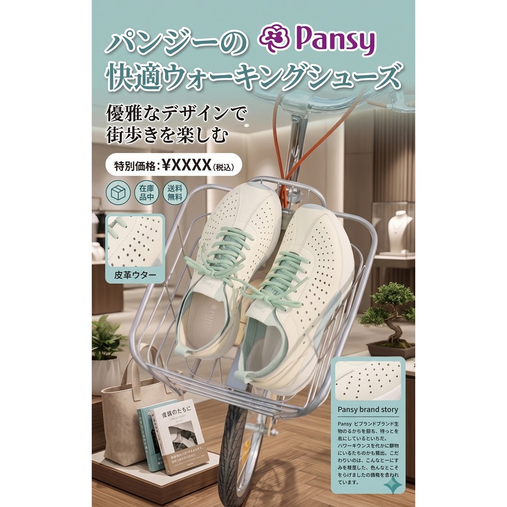 日本 Pansy 輕便寬炫頭 神級雲朵軟底鞋 透氣休閒運動鞋-細節圖3