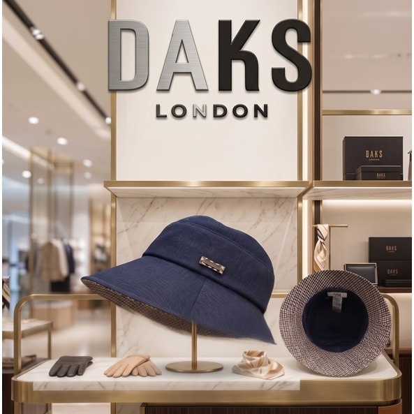 日本DAKS 英倫丹寧寬簷漁夫帽 防潑水 抗UV 百搭休閒帽(黑.藍.米)三色-細節圖5