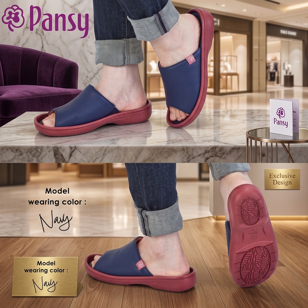 日本 Pansy輕量防滑 防撞護趾U型足弓減壓涼鞋(黑.藍)兩色-細節圖4