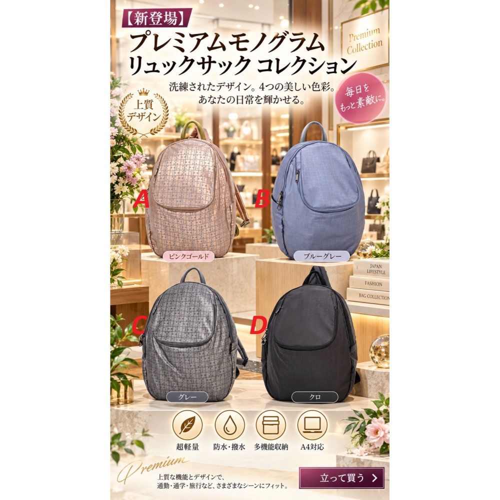 日本ヤマト屋 防水輕材質 交叉背帶 美感與機能  後背包(A.B.C.D)4色-細節圖2