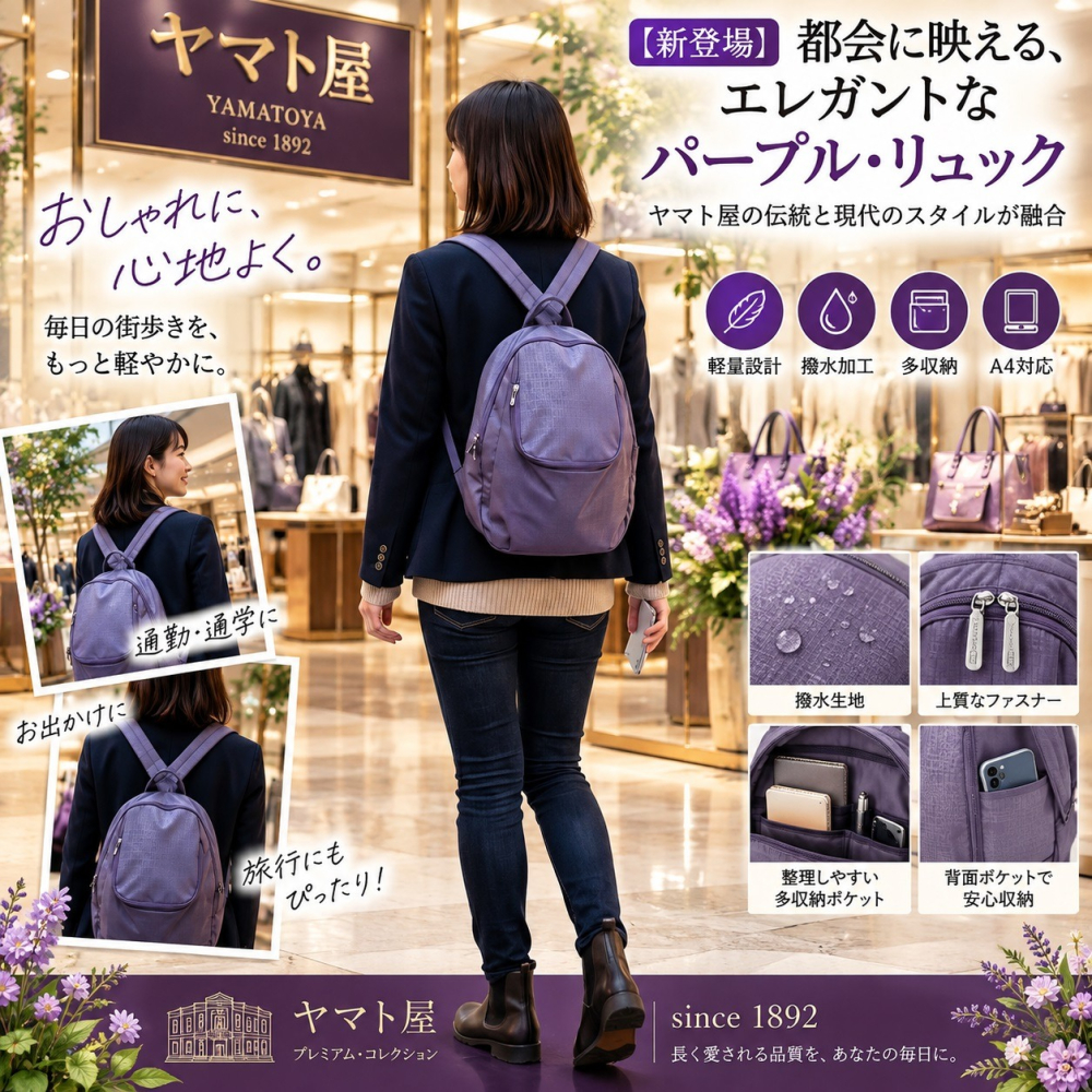 日本ヤマト屋 防水輕材質 交叉背帶 美感與機能  後背包(A.B.C.D)4色-細節圖4