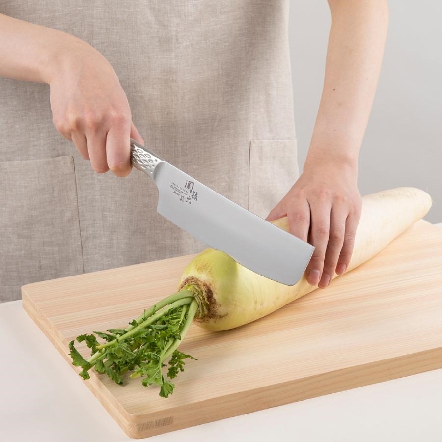 日本 貝印 関孫六 一刀入魂 料理變輕鬆 多用途中華菜刀16cm-細節圖7