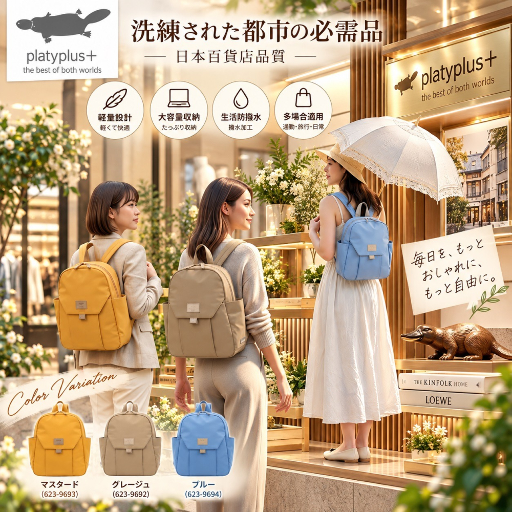 日本 SOBIA 收納力與輕盈感多功能用途 減壓後背包(黃.藍.米)三色-細節圖4