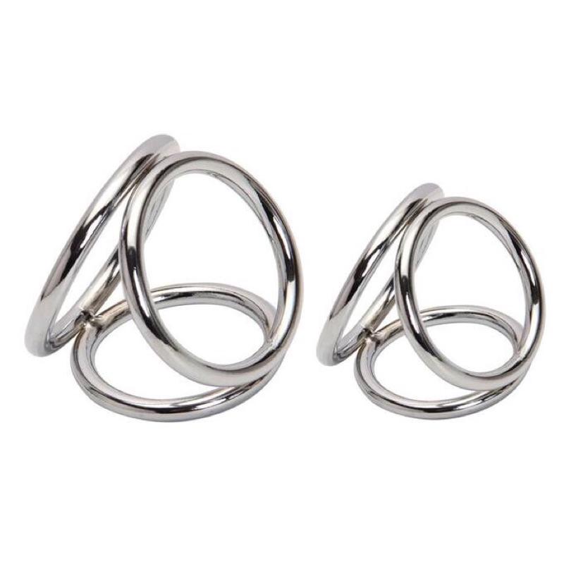 🟡特價 熱賣款🟡-頂級不銹鋼-助勃3環 公雞環 莖鋼套-屌環 鎖精環 陰莖環 鳥環 情趣用品男用 陰莖三環 鎖精環-細節圖3