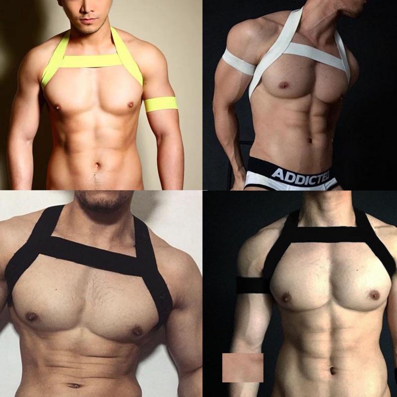 ❤️新款❤️男生胸帶 肩帶 胸帶 背帶 RUBBER HARNESS 猛男舞台裝 同志 胸甲 胸肩帶 顯胸胸肌健身-細節圖4