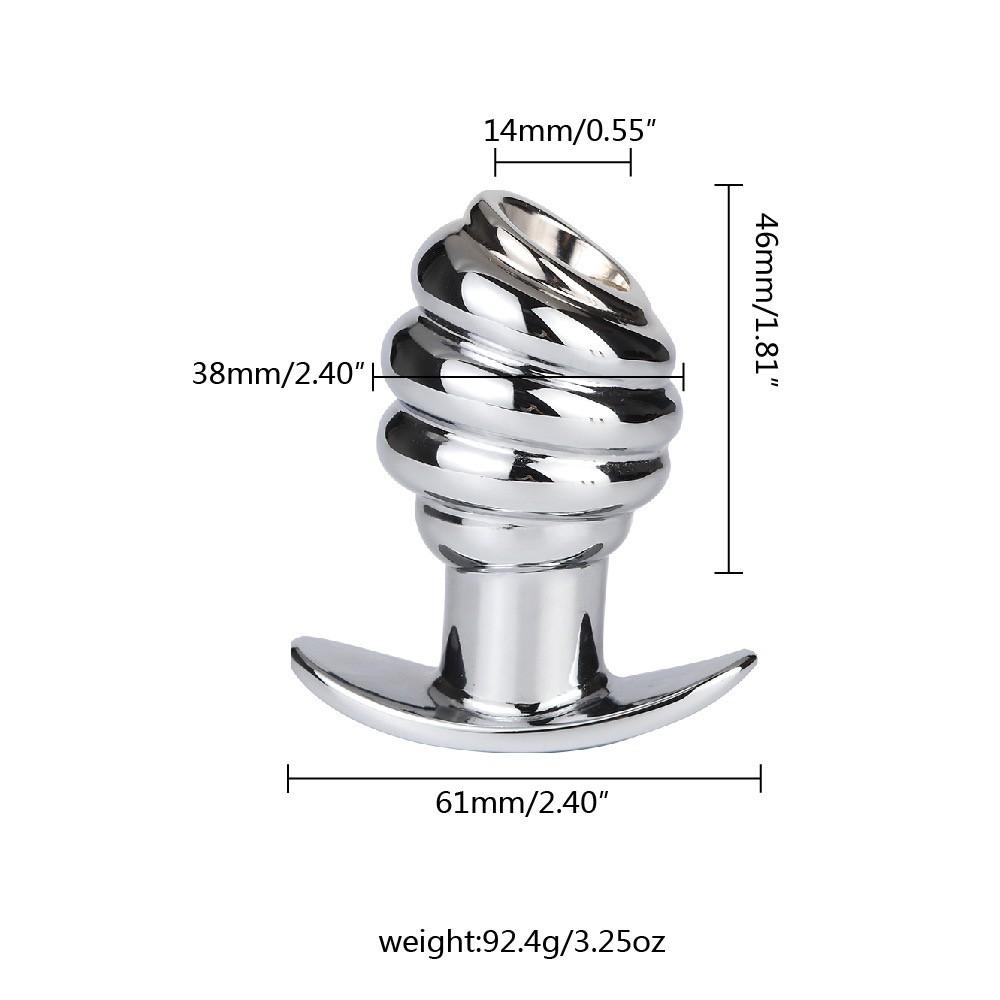 ✨高質感金屬 肛塞✨金屬斜口螺旋紋路肛門塞 擴肛 窺探肛門 調情 灌腸 可內射 成人用品 情趣用品 GAY-細節圖6