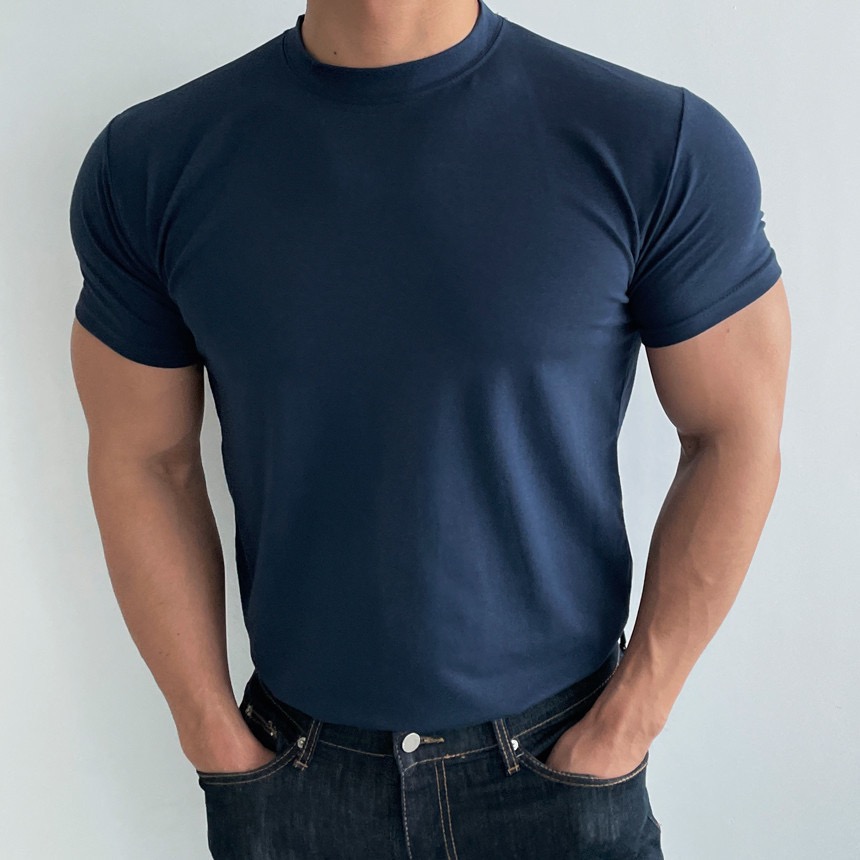 🔥韓版素T 🔥圓領上衣 圓領t恤 t-shirt 韓版上衣 短袖男士上衣 健身運動跑步戶外休閒T恤 健身衣 素t t-細節圖8