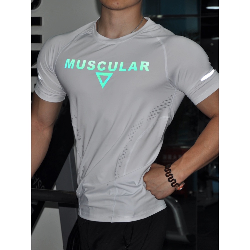 ￼🔥反光上衣 健身上衣🔥速乾t恤 運動上衣 t-shirt 運動t 健身上衣 健身背心 慢跑上衣運動排汗衣 健身跑步-細節圖2