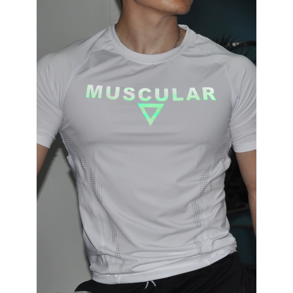 ￼🔥反光上衣 健身上衣🔥速乾t恤 運動上衣 t-shirt 運動t 健身上衣 健身背心 慢跑上衣運動排汗衣 健身跑步-細節圖3