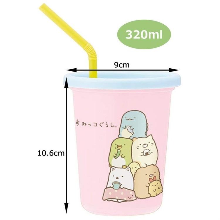 SKATER| 3入吸管杯組 水杯 幼童練習喝水|  320ml (角落生物)-細節圖2