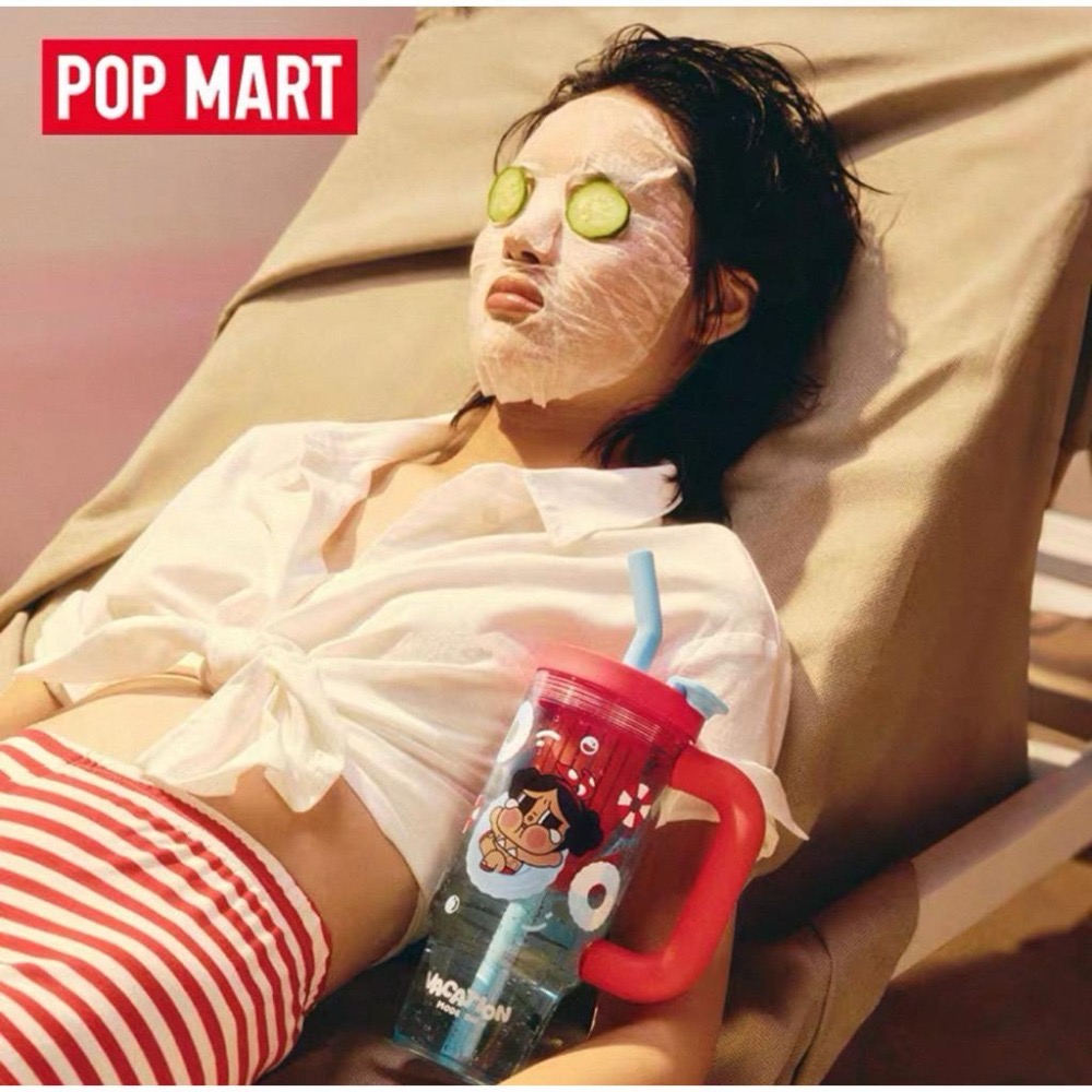 [現貨 正品］POP MART 泡泡瑪特 CRYBABY Vacation 渡假系列 哭娃 杯子 吸管杯 水杯 隨行杯-細節圖2