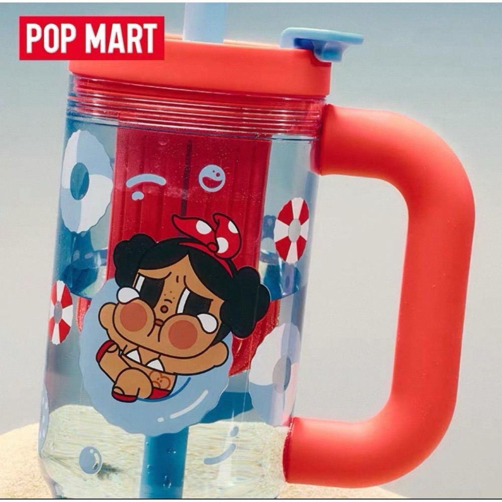 [現貨 正品］POP MART 泡泡瑪特 CRYBABY Vacation 渡假系列 哭娃 杯子 吸管杯 水杯 隨行杯-細節圖3
