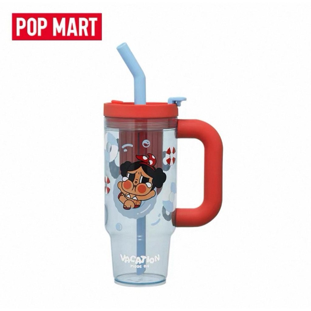 [現貨 正品］POP MART 泡泡瑪特 CRYBABY Vacation 渡假系列 哭娃 杯子 吸管杯 水杯 隨行杯-細節圖5