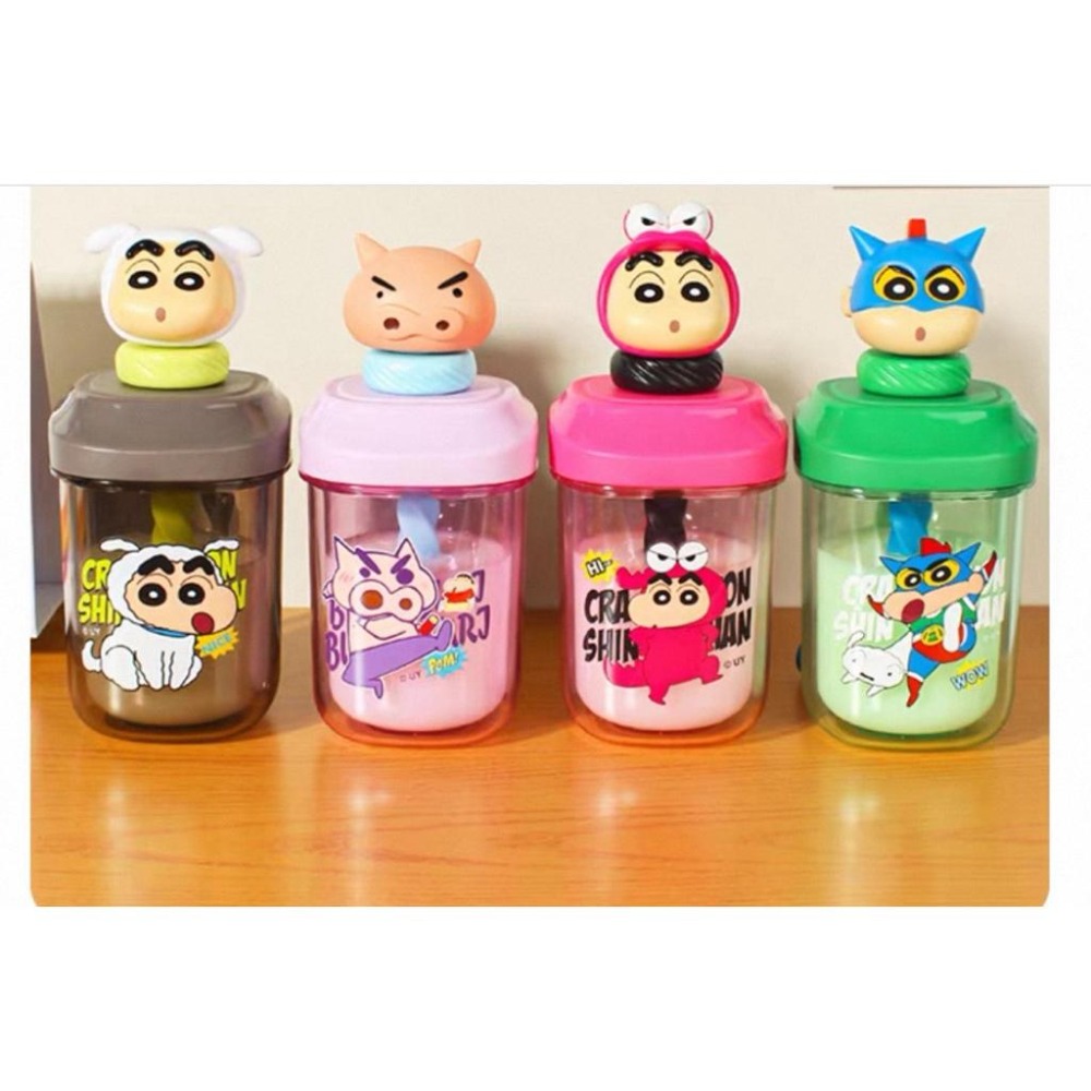 [現貨 正版授權］蠟筆小新 杯子 隨行杯 攪拌杯 吸管杯 兒童水杯 水杯 水壺 水杯 杯子 動感超人 鱷魚阿三-細節圖5