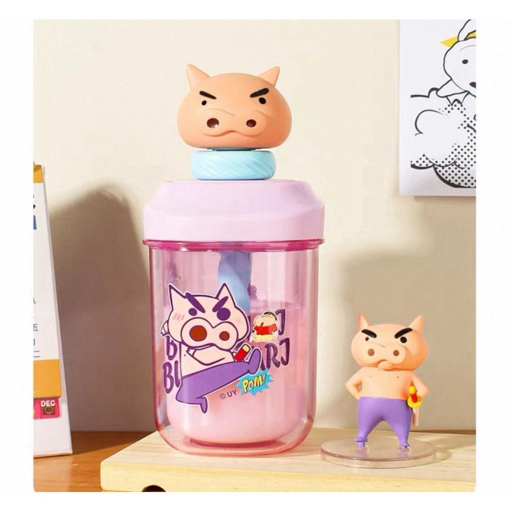 [現貨 正版授權］蠟筆小新 杯子 隨行杯 攪拌杯 吸管杯 兒童水杯 水杯 水壺 水杯 杯子 動感超人 鱷魚阿三-細節圖9