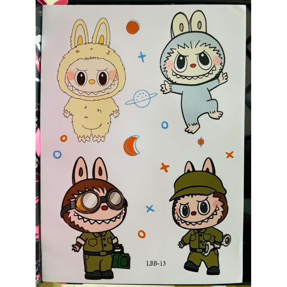 ［現貨］泡泡瑪特 labubu 拉布布 貼紙 防水防貼 車貼 車身貼紙 機車貼紙 安全帽貼紙 pop mart-細節圖2